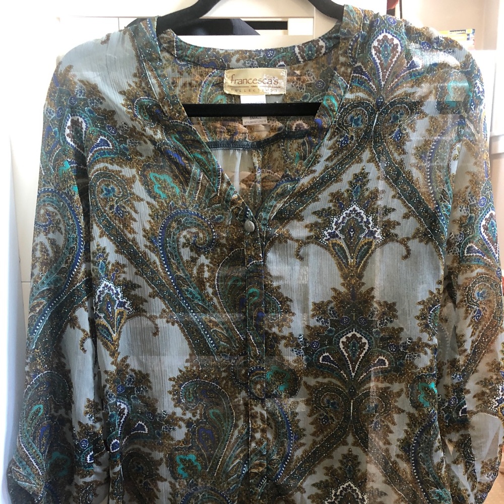 Sheer top with open front